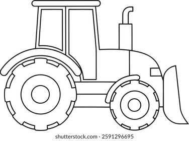 Doodle Style Farm Tractor Illustration