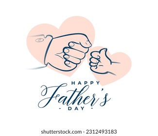 doodle style father's day social media background with cute love heart vector