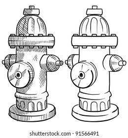 Doodle style fire hydrant vector illustration