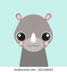 Doodle Style Flat Vector Cartoon Safari Animals Set