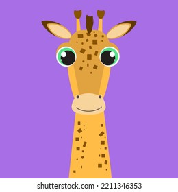 Doodle Style Flat Vector Cartoon Safari Animals Set