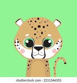 Doodle Style Flat Vector Cartoon Safari Animals Set