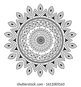 Doodle Style Floral Mandala Pattern Design.