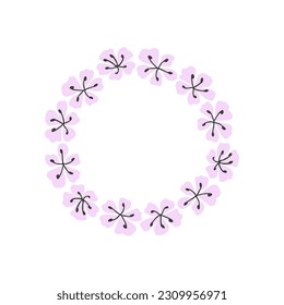 Estilo Doodle. Marco de monograma floral.
