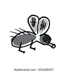 Doodle style fly, beautiful styled vector.