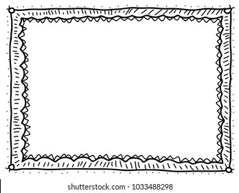 doodle style frame in black and white colour