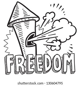 Doodle style freedom from work illustration in vector format.  Includes text and blowing whistle.