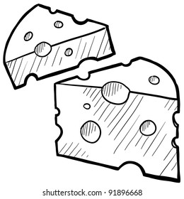 Doodle style fresh cheese illustration in vector format