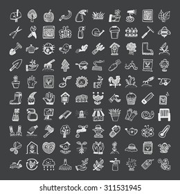 doodle style gardening icons