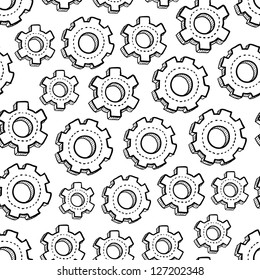 Doodle style gear and mechanical seamless vector background ready to be tiled.