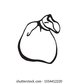 doodle style gift bag on a white background, vector 