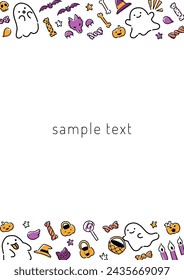 doodle style Halloween illustration frame