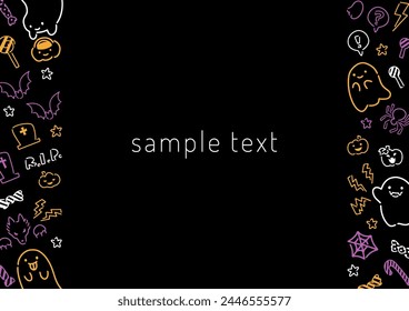 doodle style Halloween illustration frame