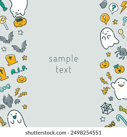 doodle style Halloween illustration frame