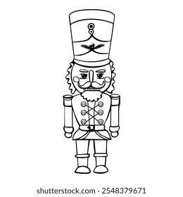 Doodle style Hand Drawing Christmas Nutcracker character