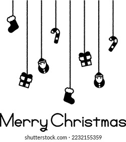 Doodle-Stil hängt Weihnachtsmaterial-Illustration