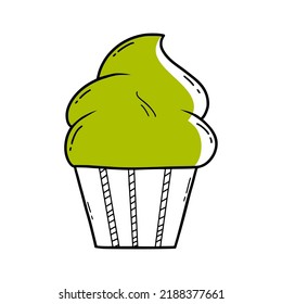 Helado de estilo Doodle. Ilustración vectorial. Etiqueta de verano.