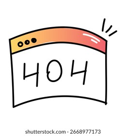 Icono de estilo Doodle de la página de error de Sitio web 404

