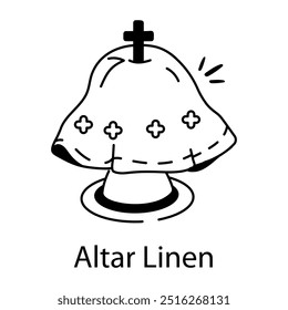 A doodle style icon of altar linen 