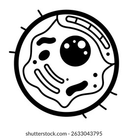 A doodle style icon of animal cell
