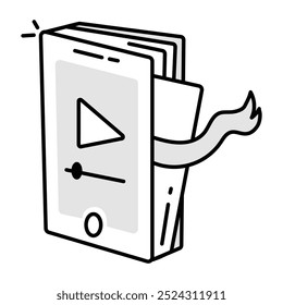 Icono de estilo Doodle de la carpeta de audio en el móvil 

