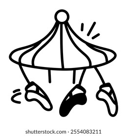 A doodle style icon of ballet carousel 
