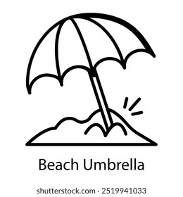Doodle style icon of beach umbrella 