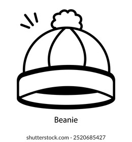 Um ícone estilo doodle de gorro 