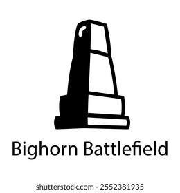 Icono de estilo Doodle del monumento al campo de batalla de bighorn 