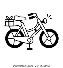 Doodle style icon of bike 