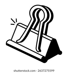 A doodle style icon of bulldog clip
