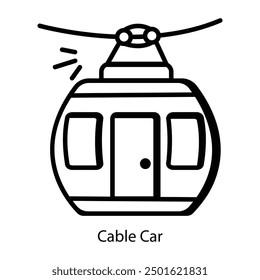 Ein Doodle-Stil Symbol der Seilbahn 