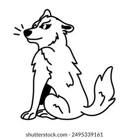 A doodle style icon of a canid 