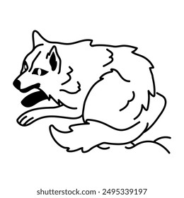 Doodle-Stil-Ikone eines Canis-Lupus 