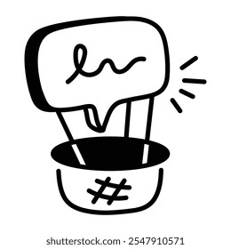 Ein Doodle-Stil-Symbol des Chatballons 
