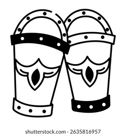 Um ícone estilo doodle de proteções de braço clássicas
