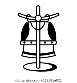 Um ícone de estilo doodle do suporte de armadura clássico
