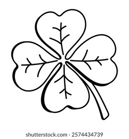 A doodle style icon of clover leaf 

