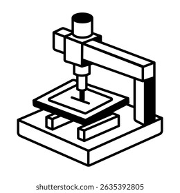 Un icono de estilo doodle de la máquina cnc