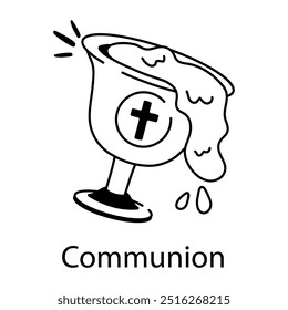 A doodle style icon of communion