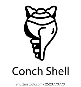 Ícone de estilo de rabiscar de um conch shell