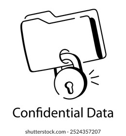 A doodle style icon of confidential data 

