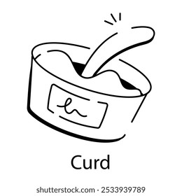 Icono de cuajada estilo Doodle 

