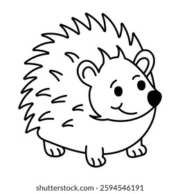 A doodle style icon of cute hedgehog 

