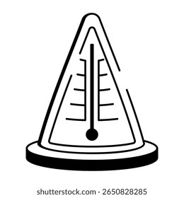 A doodle style icon denoting a temperature indicator

