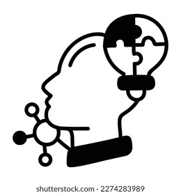 Ein Symbol im Doodle-Stil, das kreativen Denkprozess abbildet 