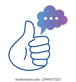 Doodle style icon depicting a done gesture 