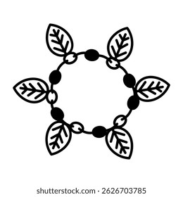 Un icono de estilo doodle que representa la pulsera de la hoja  