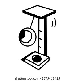 Un icono de estilo doodle que representa el columpio del péndulo

