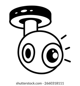 Un icono de estilo doodle que representa la cámara de seguridad
